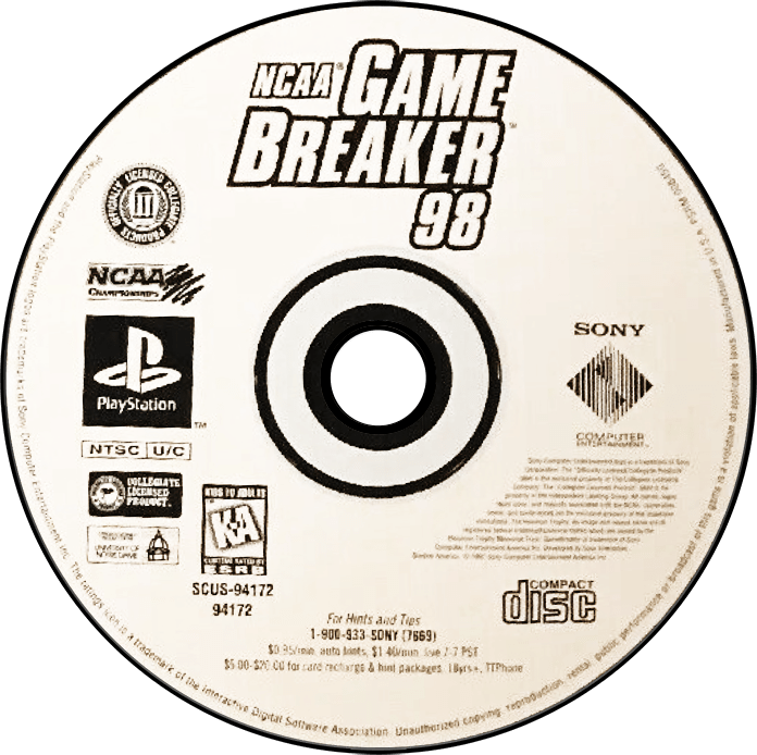 NCAA GameBreaker '98 media 5 for Playstation